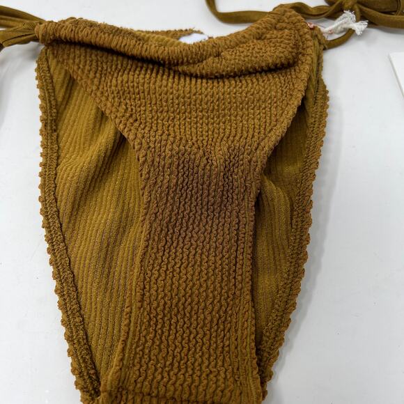 NEW! Good American Bikini Bottom Always Fits Tiny Ties Bronze - 00/0 - Picture 4 of 6